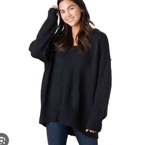 Brookside black free people tunic sweater size small excellent condition